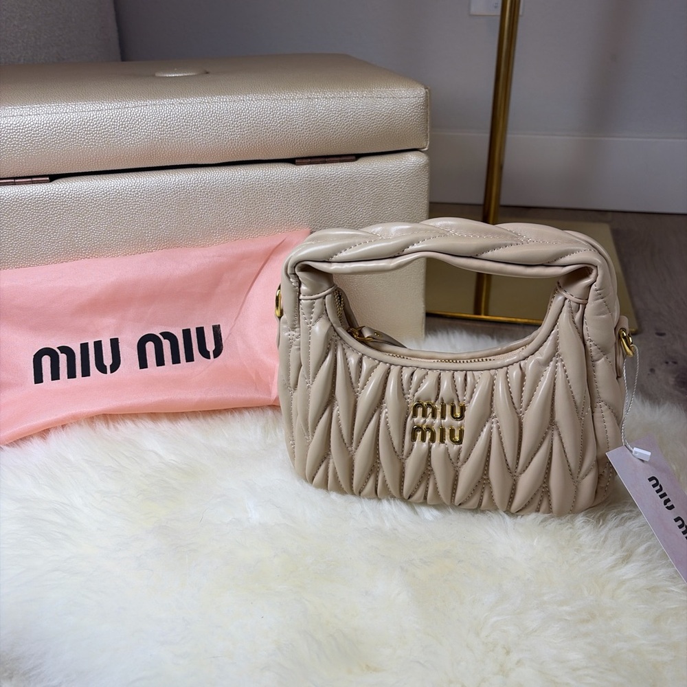 Cream Quilted Shoulder Bag